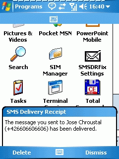 SMS Delivery Receipt Fix    